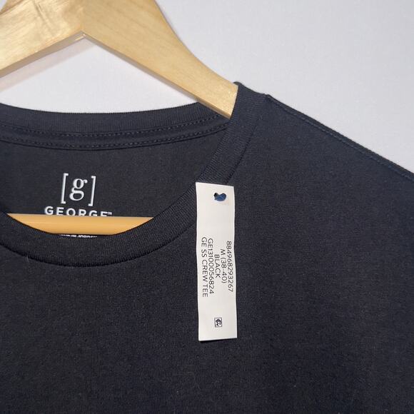 George plain black short sleeve shirt unisex size medium (38/40) NWT - Picture 3 of 6